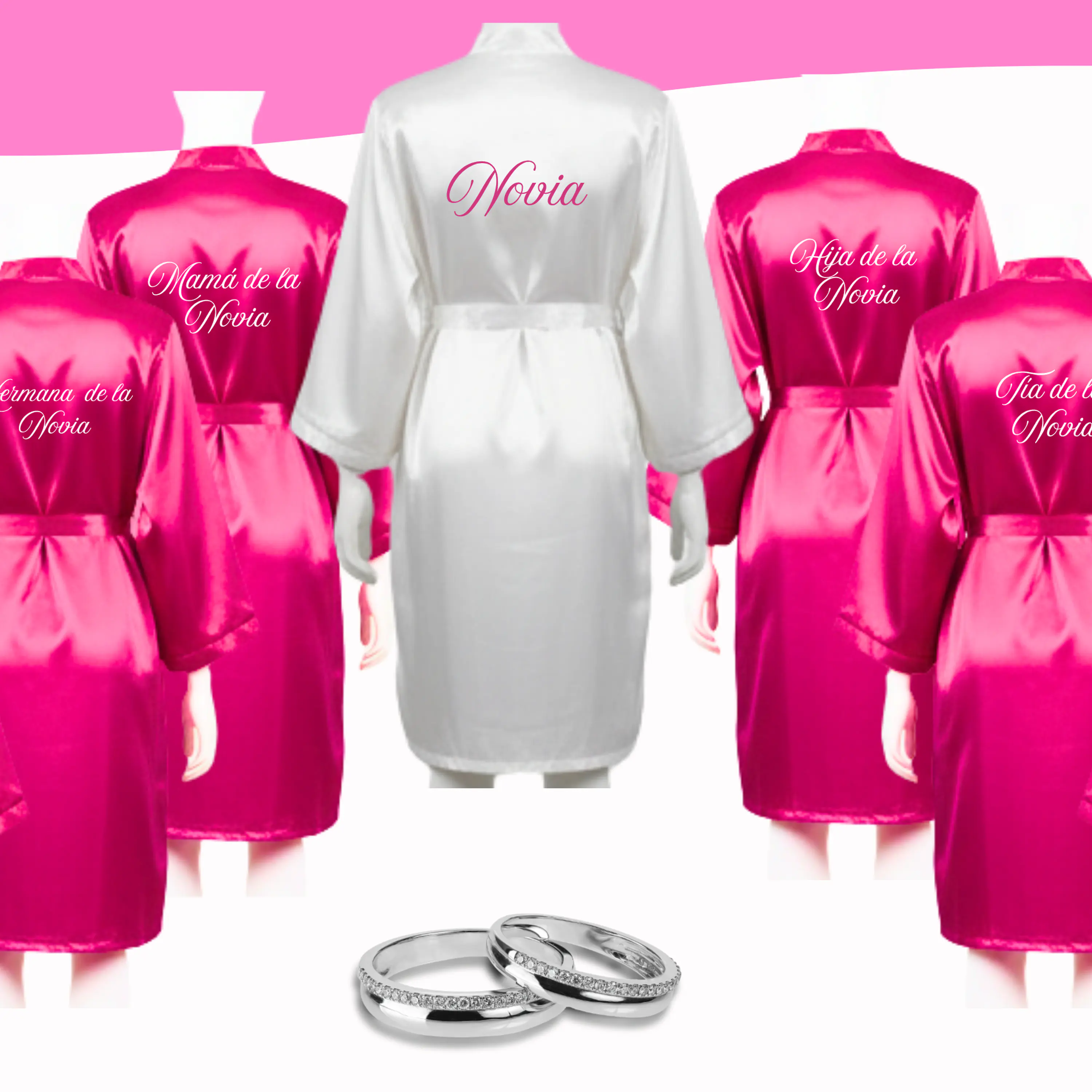 Batas satinadas para matrimonios, eventos y celebraciones 1