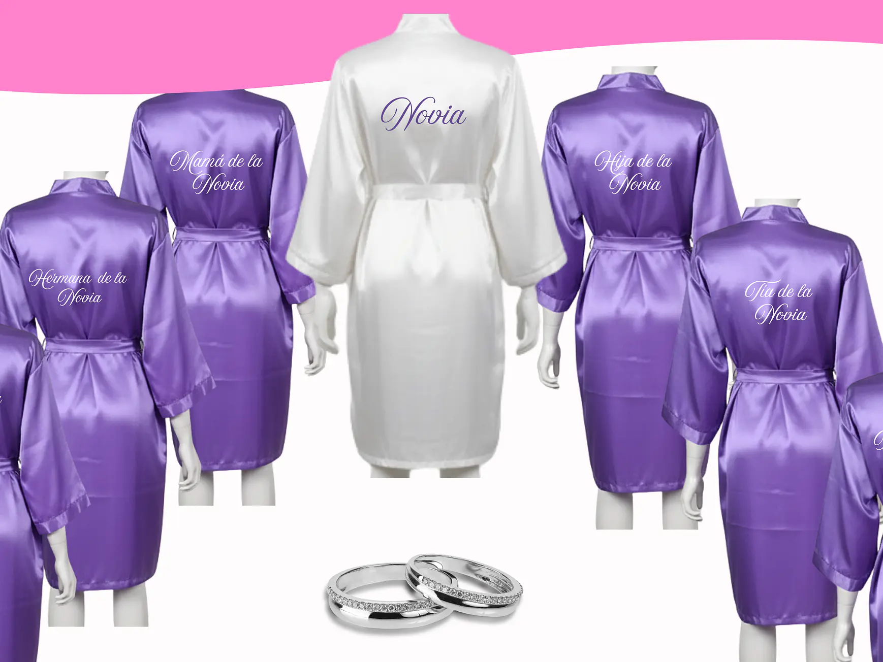 Batas satinadas para matrimonios, eventos y celebraciones 2