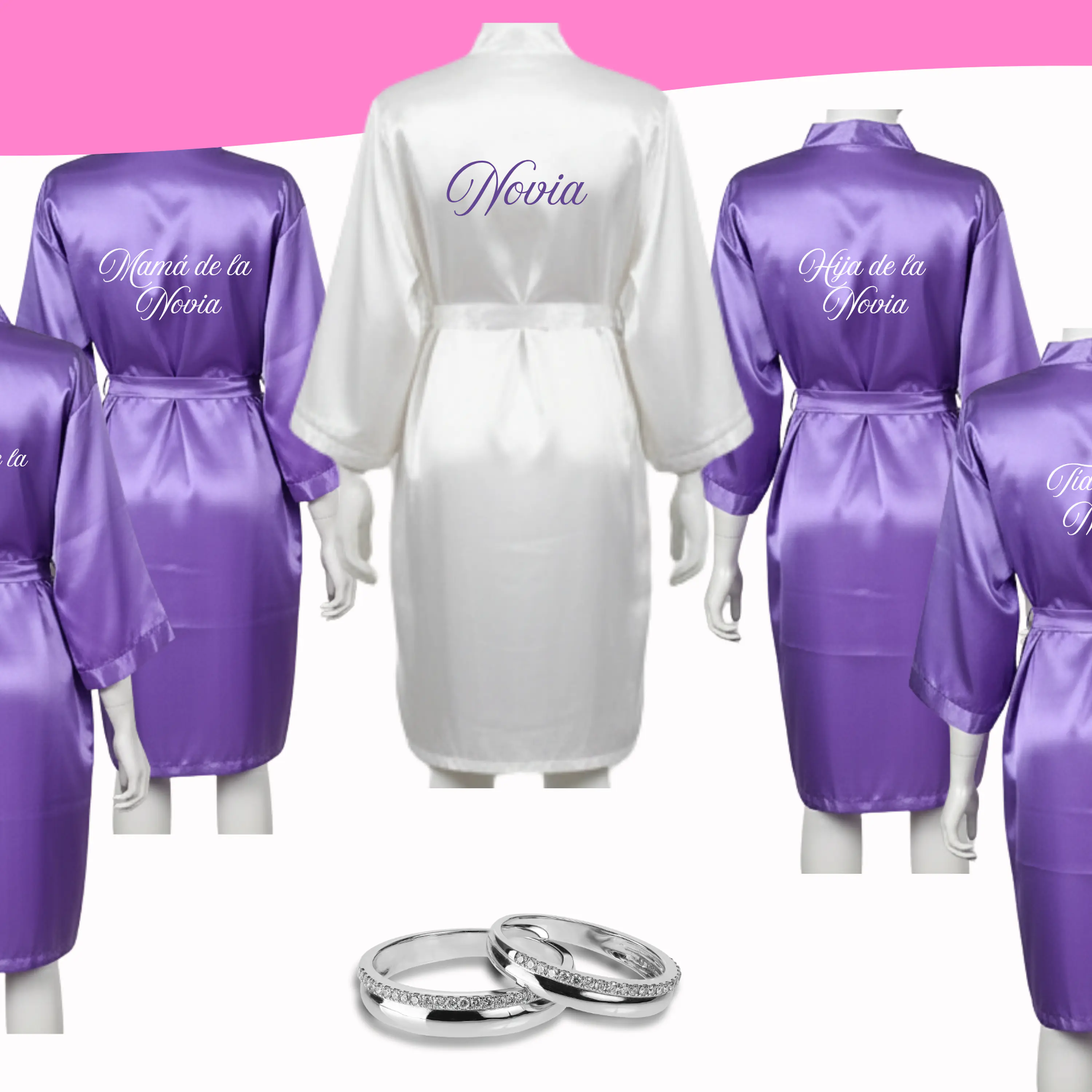 Batas satinadas para matrimonios, eventos y celebraciones 2