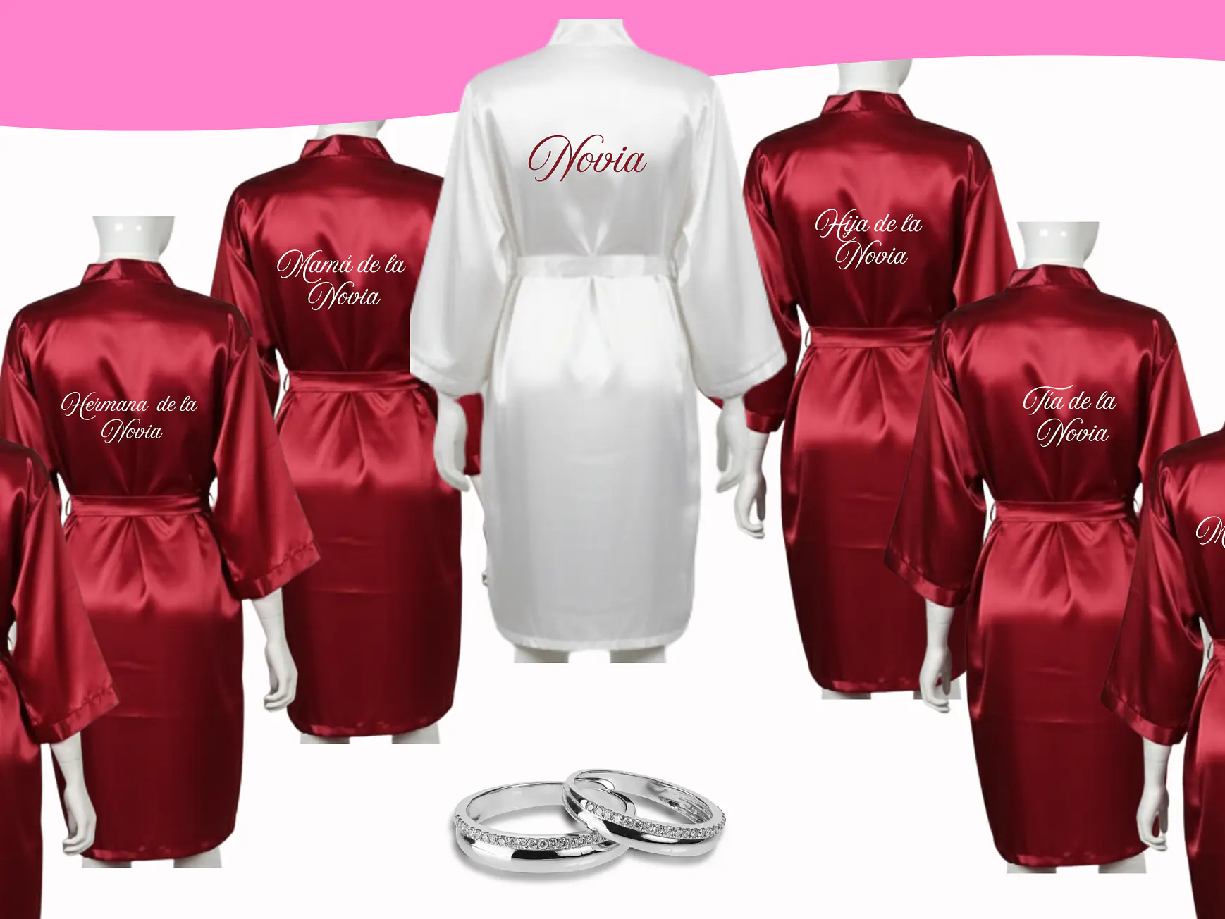 Batas satinadas para matrimonios, eventos y celebraciones 3