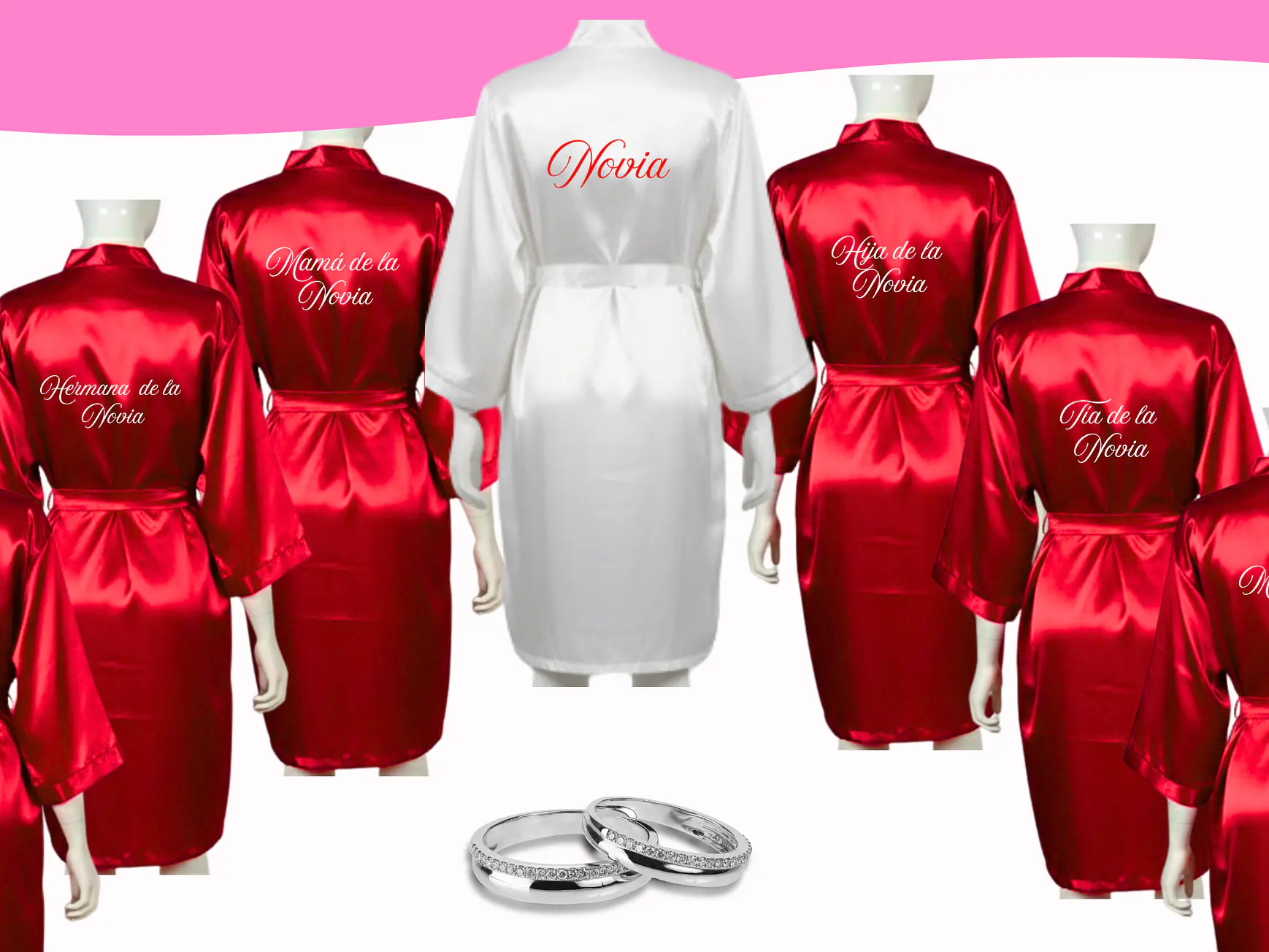 Batas satinadas para matrimonios, eventos y celebraciones 4