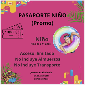 ENTRADA niños Parque Caribe Aventura (Tickets Entrada )