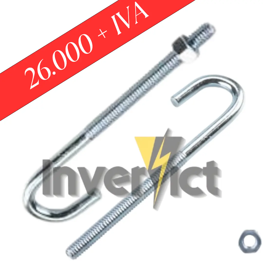 GANCHO J CON GALBANIZADO MECANICO PARA CERCO ELECTRICO MEDIDA  ¼ -20 X 4-1/2  100 UND 1