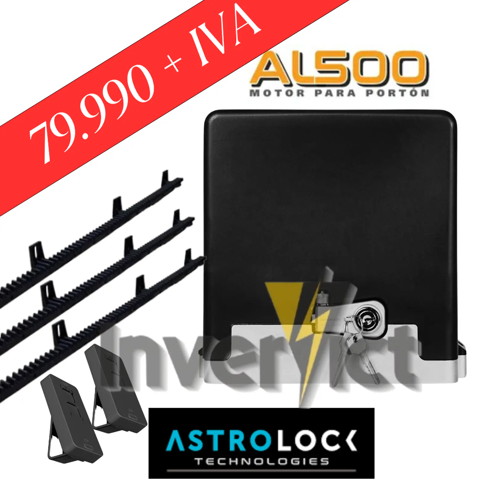KIT ASTROLOCK MOTOR 500KG ESTANDAR - 3 CREMALLERAS  1