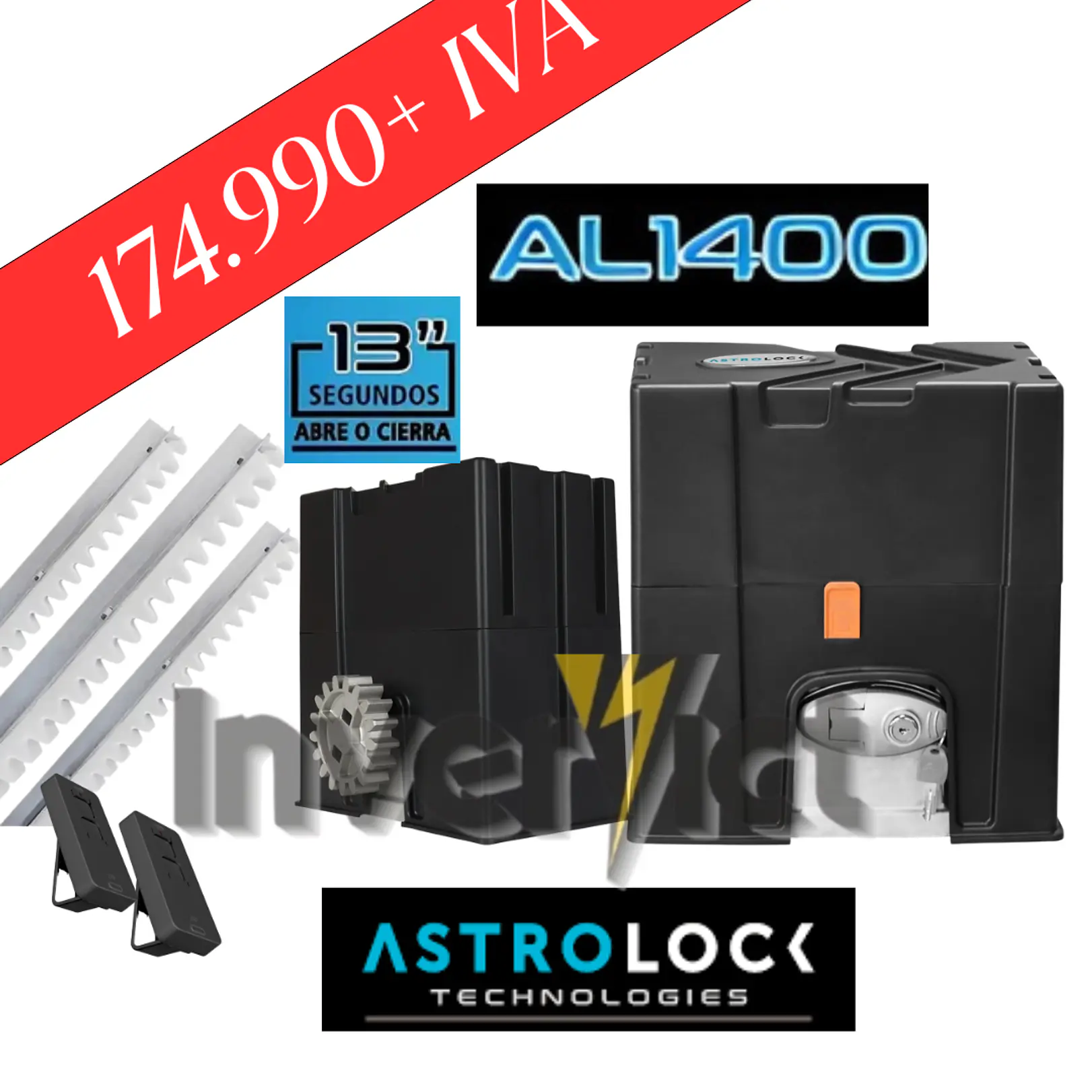 KIT ASTROLOCK MOTOR 1400 KG - 3 CREMALLERAS  1