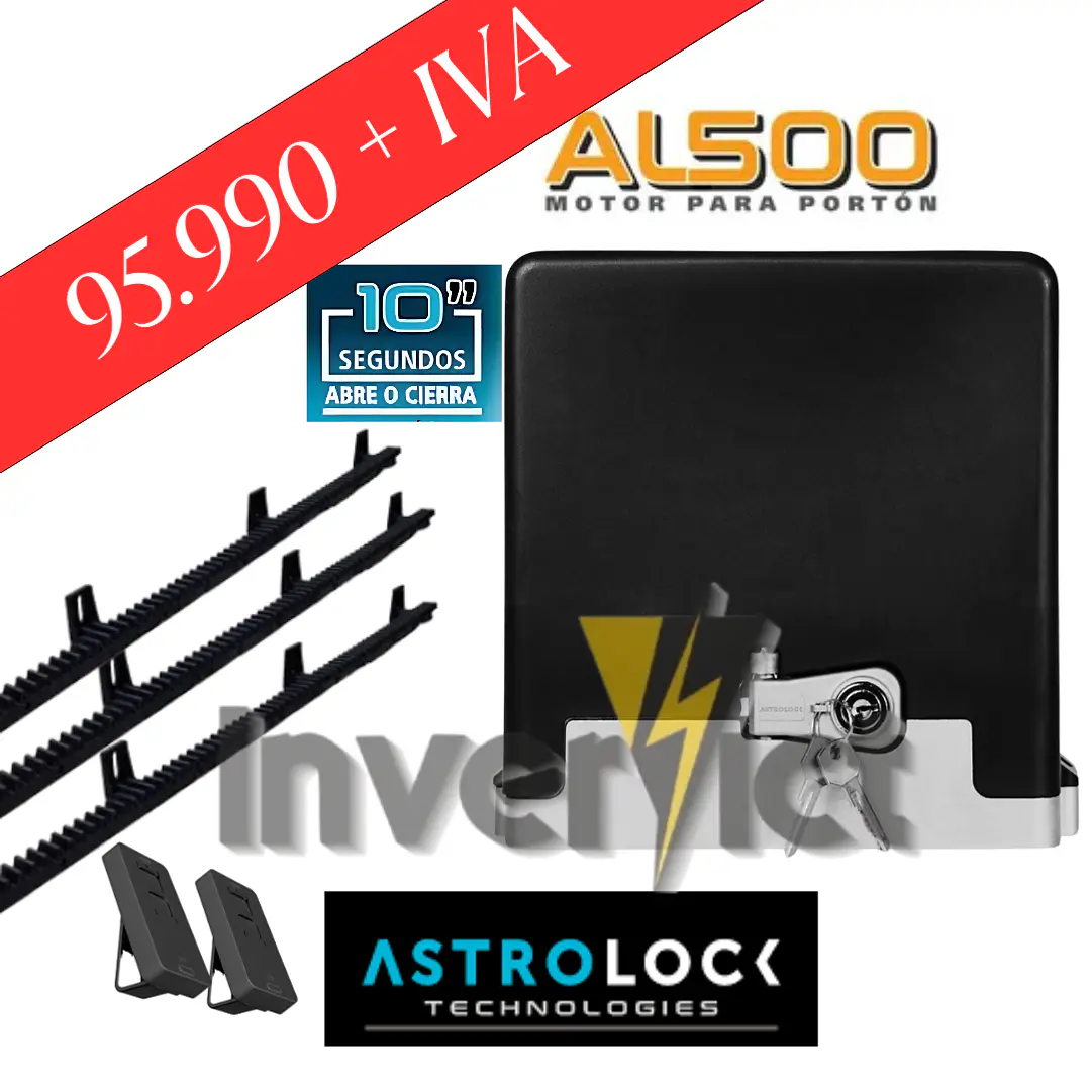 KIT ASTROLOCK MOTOR 500KG ESTANDAR - 3 CREMALLERAS  1