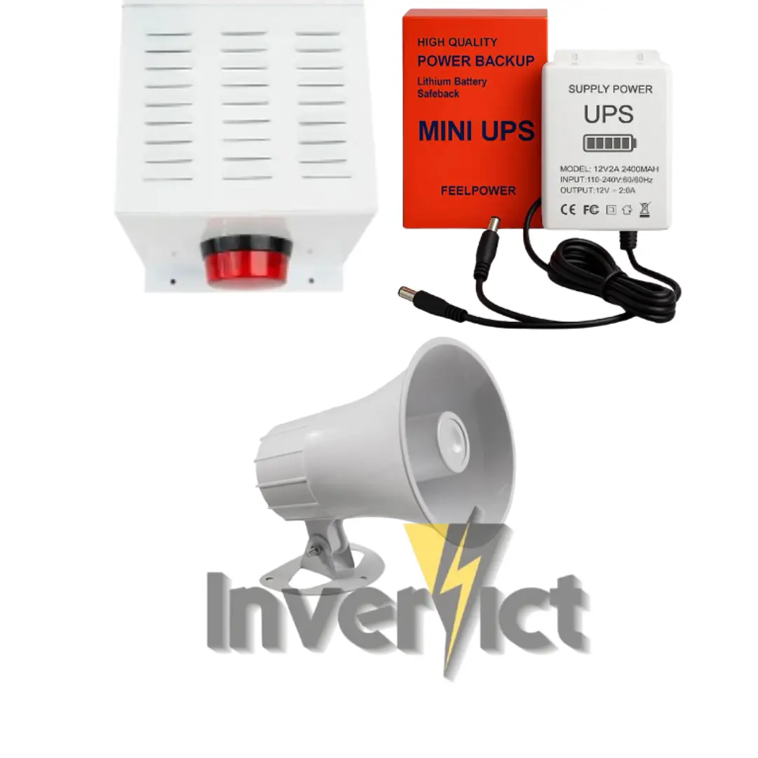 ALARMA COMUNITARIA CON SIRENA DE 20W GABINETE METALICO Y BATERIA DE RESPALDO  2