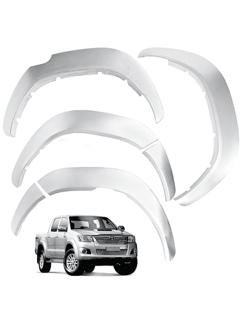 Kit Extensiones De Tapa Barro Versión Plata Con Relieve - Textura Toyota Hilux Revo SR 2016 2020