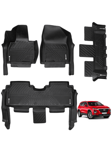 Set De Pisos Calce Perfecto Hyundai Santa Fe 2019 2022 3 Filas De Asiento
