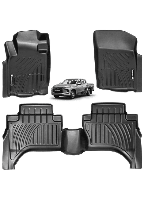 Set de Pisos Tipo Bandeja Mitsubishi L200 2016 2023 3D