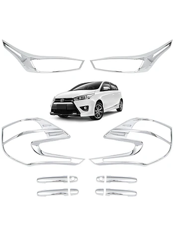 Kit Decorativo Exterior Cromo Para Toyota Yaris Sport 2014 2017
