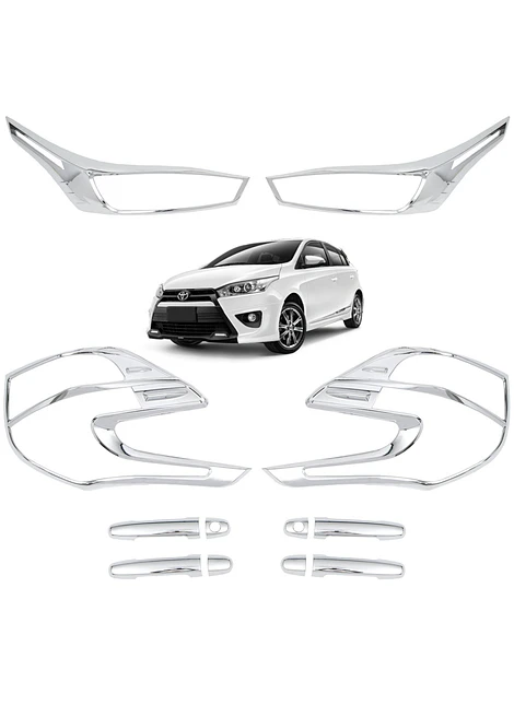 Kit Decorativo Exterior Cromo Para Toyota Yaris Sport 2014 2017