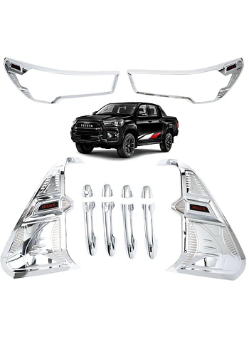 Kit Decorativo Exterior Cromo Para Toyota Hilux Revo Full 2021 2022
