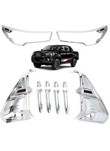 Kit Decorativo Exterior Cromo Para Toyota Hilux Revo Full 2021 2022