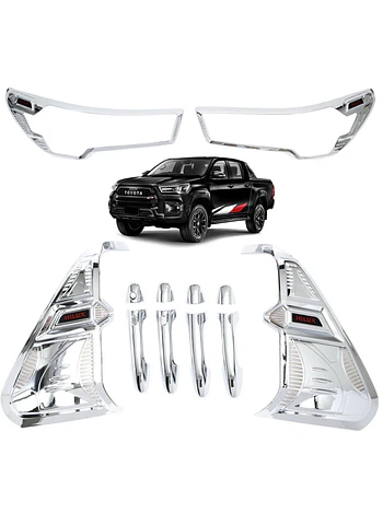 Kit Decorativo Exterior Cromo Para Toyota Hilux Revo / Rocco 2016 2020
