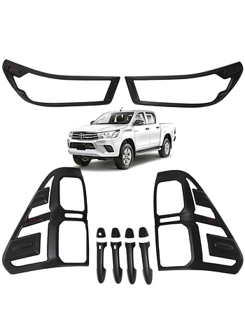 Kit Decorativo Exterior Black Edition Para Toyota Hilux Revo / Rocco 2016 2020