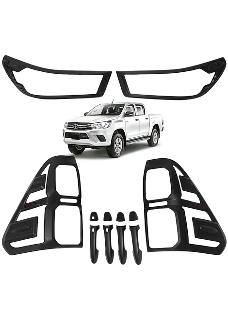 Kit Decorativo Exterior Black Edition Para Toyota Hilux Revo / Rocco 2016 2020