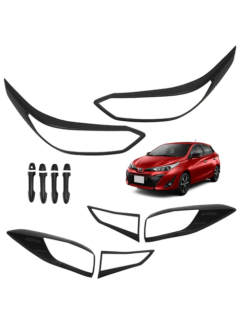 Kit Decorativo Exterior Black Edition Para Toyota Yaris 2018 2022
