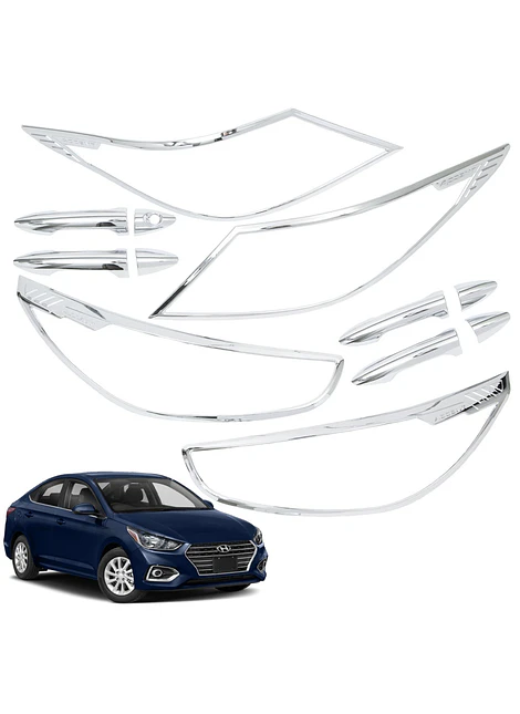 Kit Decorativo Exterior Cromo Para Hyundai Accent 2011 2020