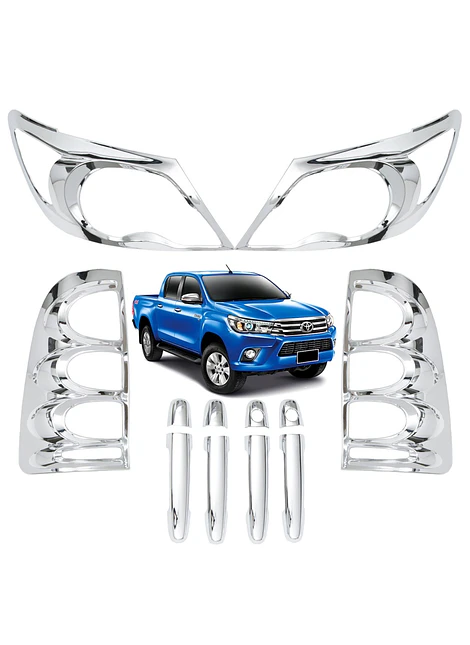 Kit Decorativo Exterior Cromo Para Toyota Hilux Kun 2009 2011