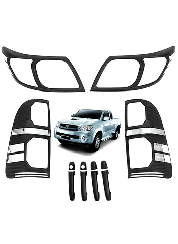 Kit Decorativo Exterior Black Edition Para Toyota Hilux Vigo 2012 2015