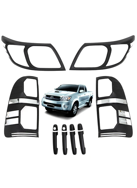 Kit Decorativo Exterior Black Edition Para Toyota Hilux Vigo 2012 2015