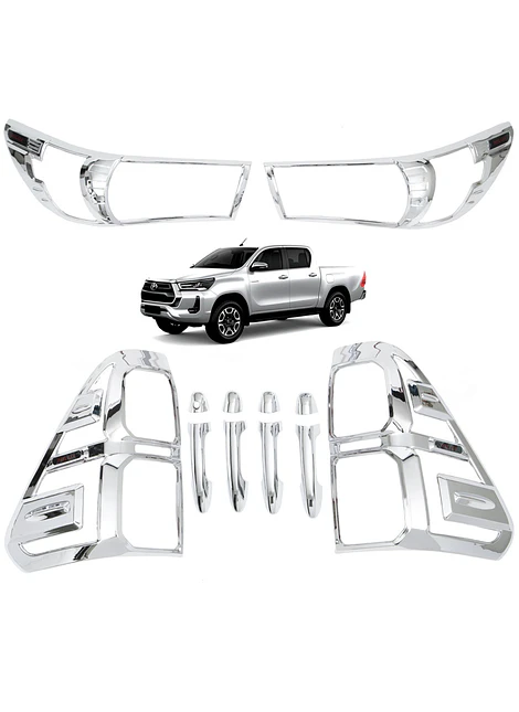 Kit Decorativo Exterior Cromo Para Toyota Hilux Revo 2016 2020