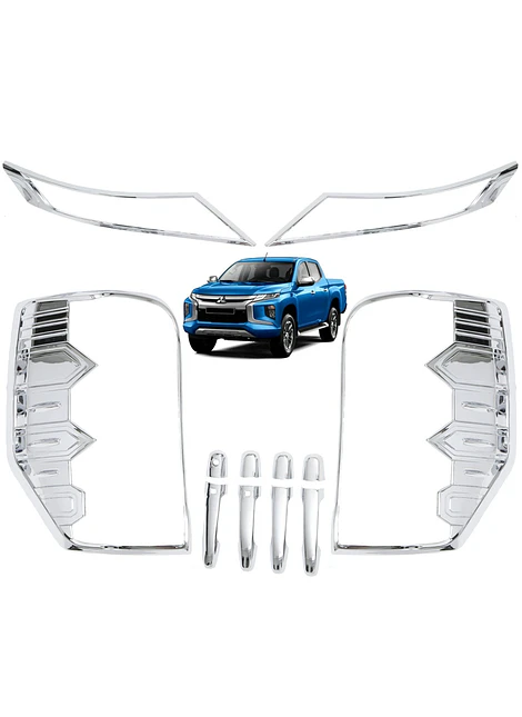 Kit Decorativo Exterior Cromo Para Mitsubishi L200 2019 2022
