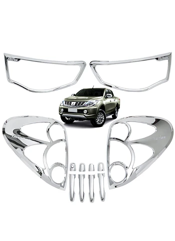 Kit Decorativo Exterior Cromo Para Mitsubishi L200 2009 2015