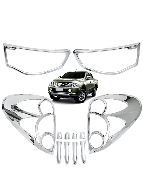 Kit Decorativo Exterior Cromo Para Mitsubishi L200 2009 2015
