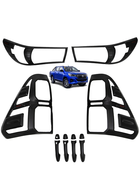 Kit Decorativo Exterior Black Edition Para Toyota Hilux Revo 2016 2020