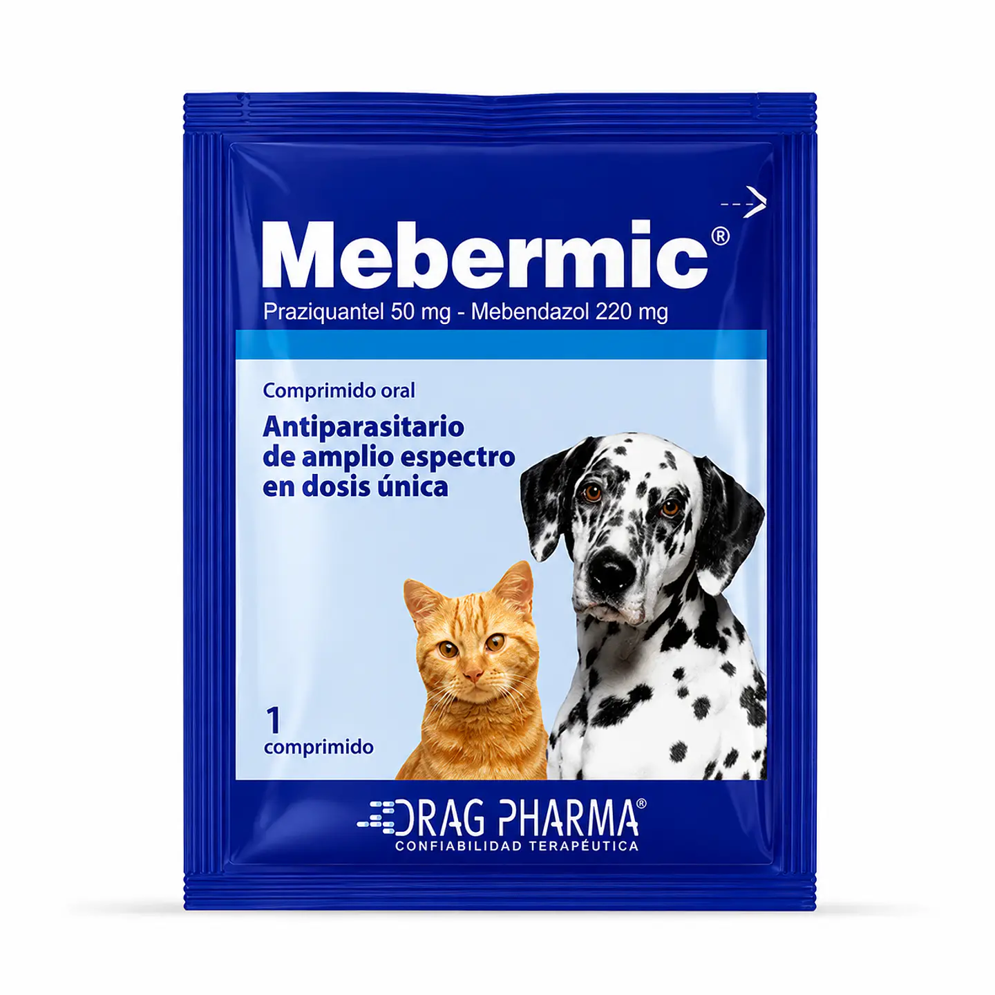 Mebermic Antiparasitario Interno para Perros y Gatos 1 Comprimido 1