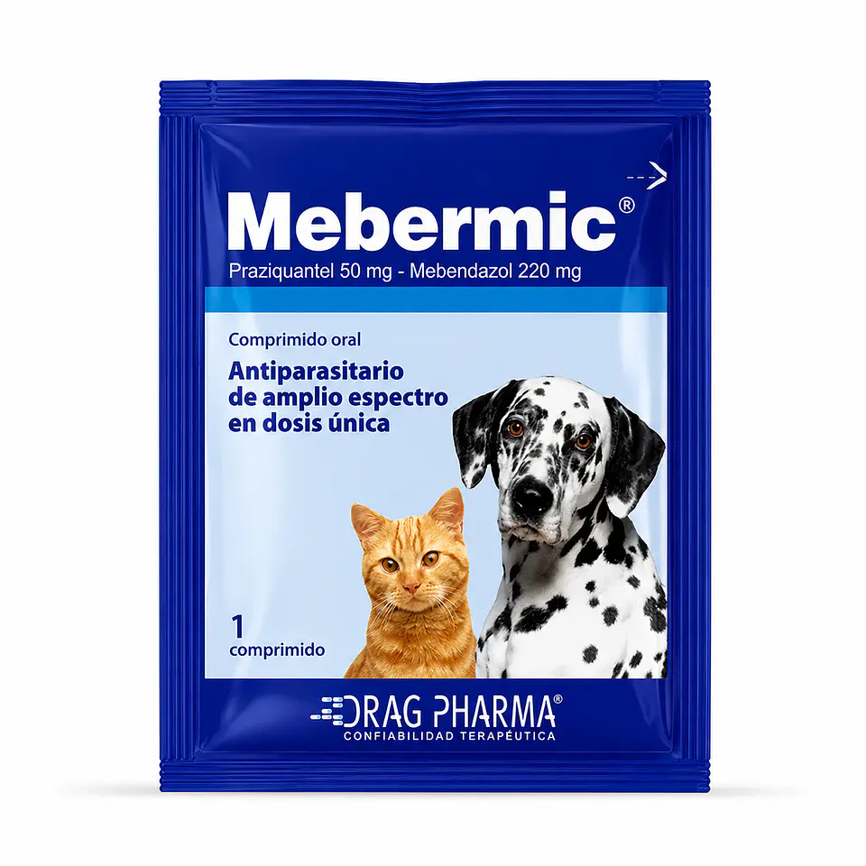 Mebermic Antiparasitario Interno para Perros y Gatos 1 Comprimido 1