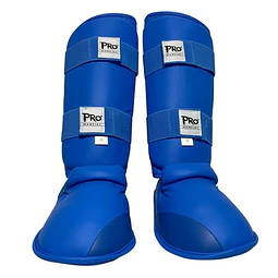 Canilleras de Karate + Empeinera Pro Marcial Azul 