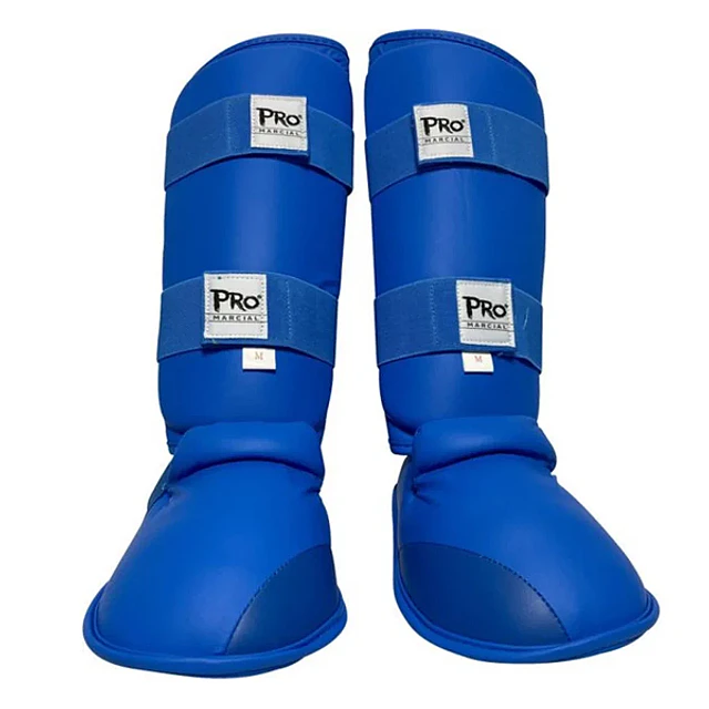 Canilleras de Karate + Empeinera Pro Marcial Azul 