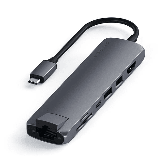 Satechi - USB-C Slim Multiport w/ Ethernet adpt (sp grey) - Image 1
