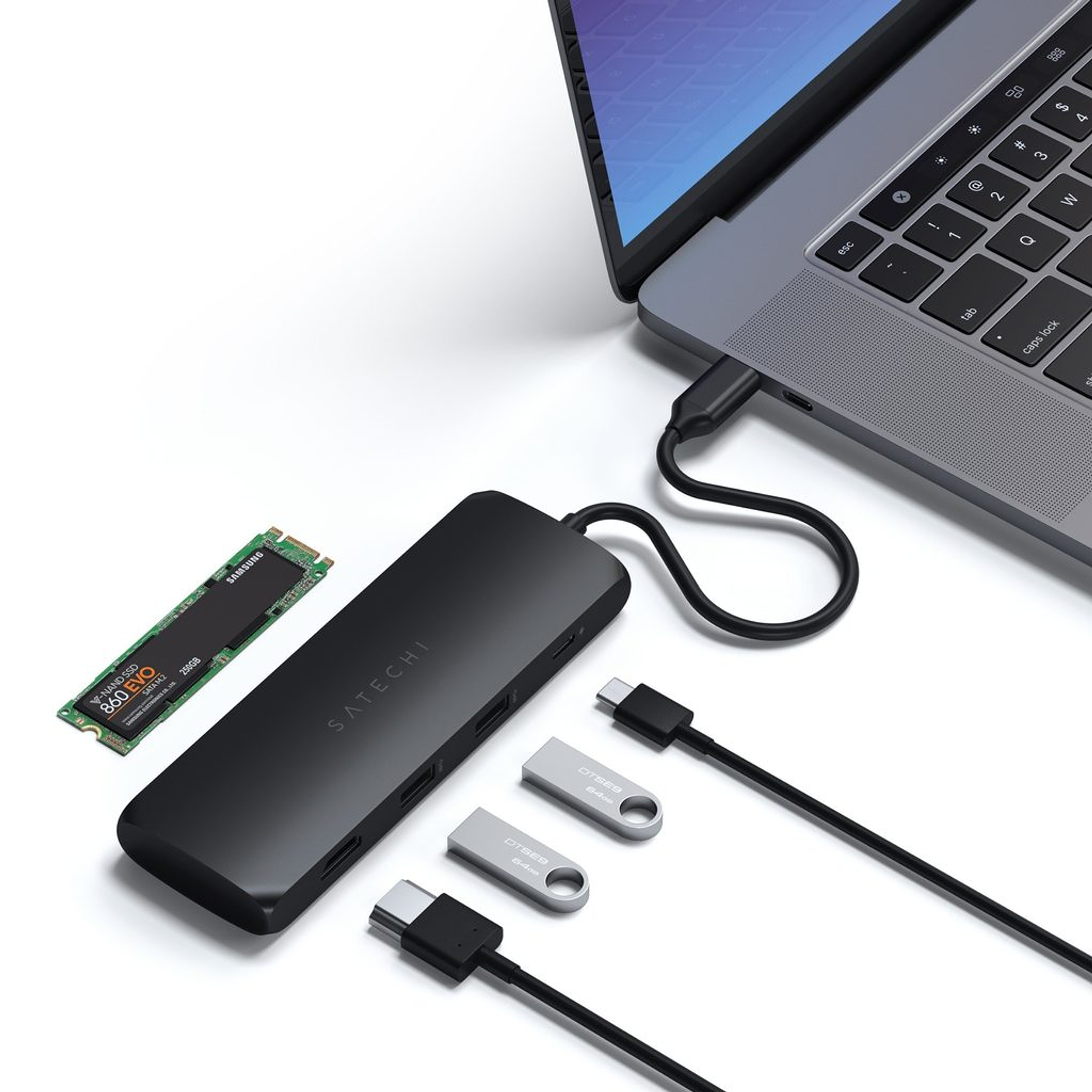 Satechi - USB-C Hybrid w/ SSD Enclosure adapter (black)