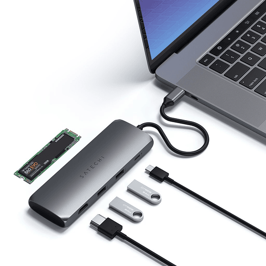 Satechi - USB-C Hybrid w/ SSD Enclosure adapter (space gray) - Image 4