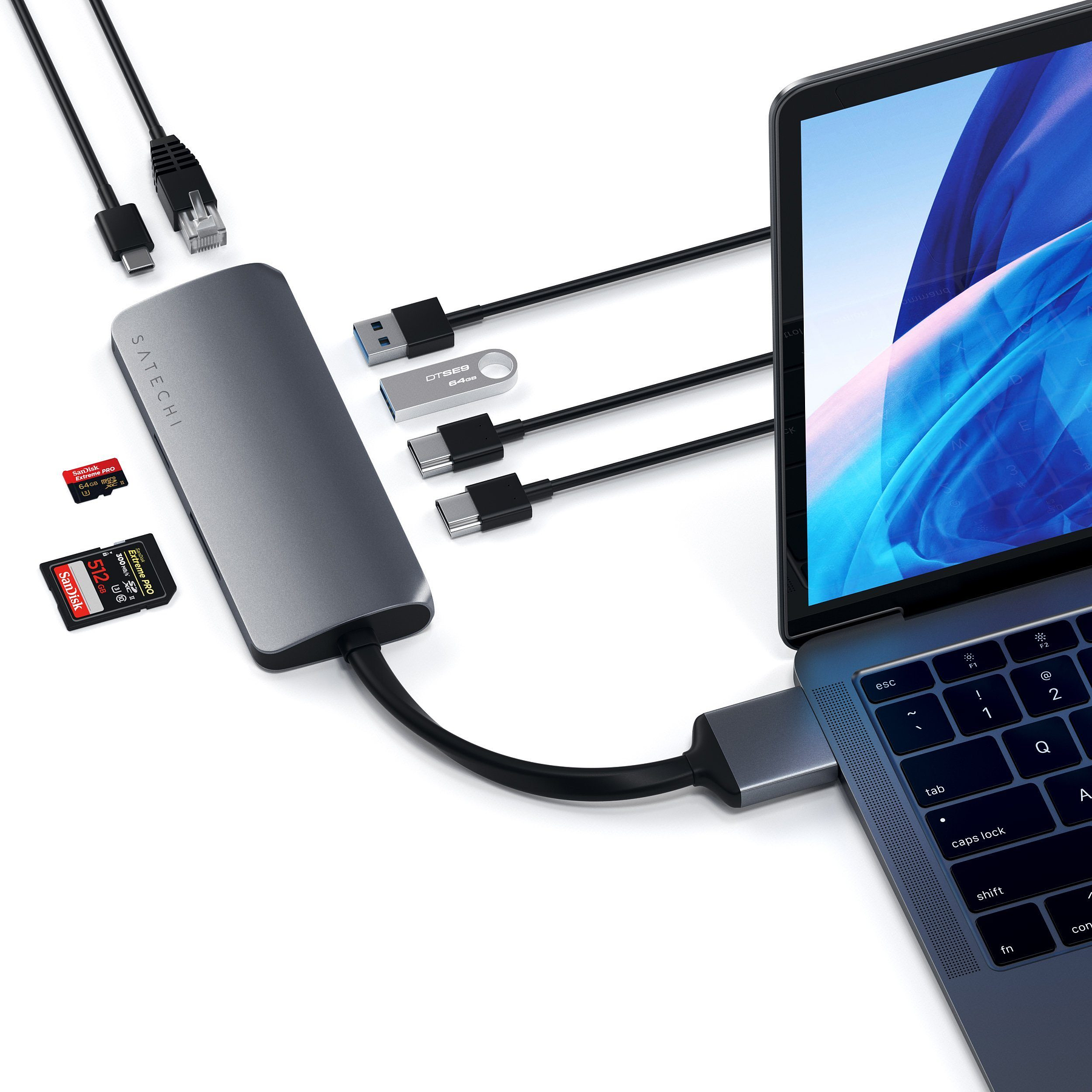 Satechi - USB-C Dual Multimedia Adapter (space grey)