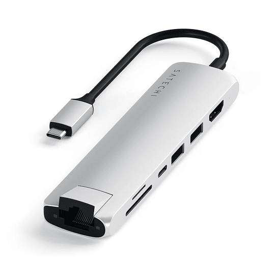 Satechi - USB-C Slim Multiport w/ Ethernet adpt (silver) - Image 1