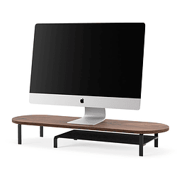 Woodcessories - Monitor Stand Single with Shelf (walnult/bk)