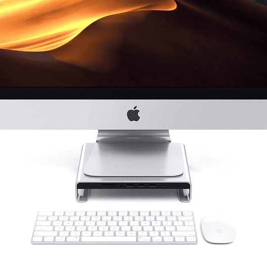 Satechi - Alum. Monitor Stand & Hub for iMac (silver) - Image 2