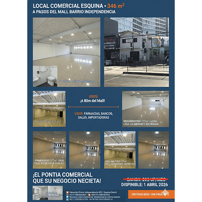Local Esquina Gran Flujo | 346 M2 | A 80m Mall Independencia