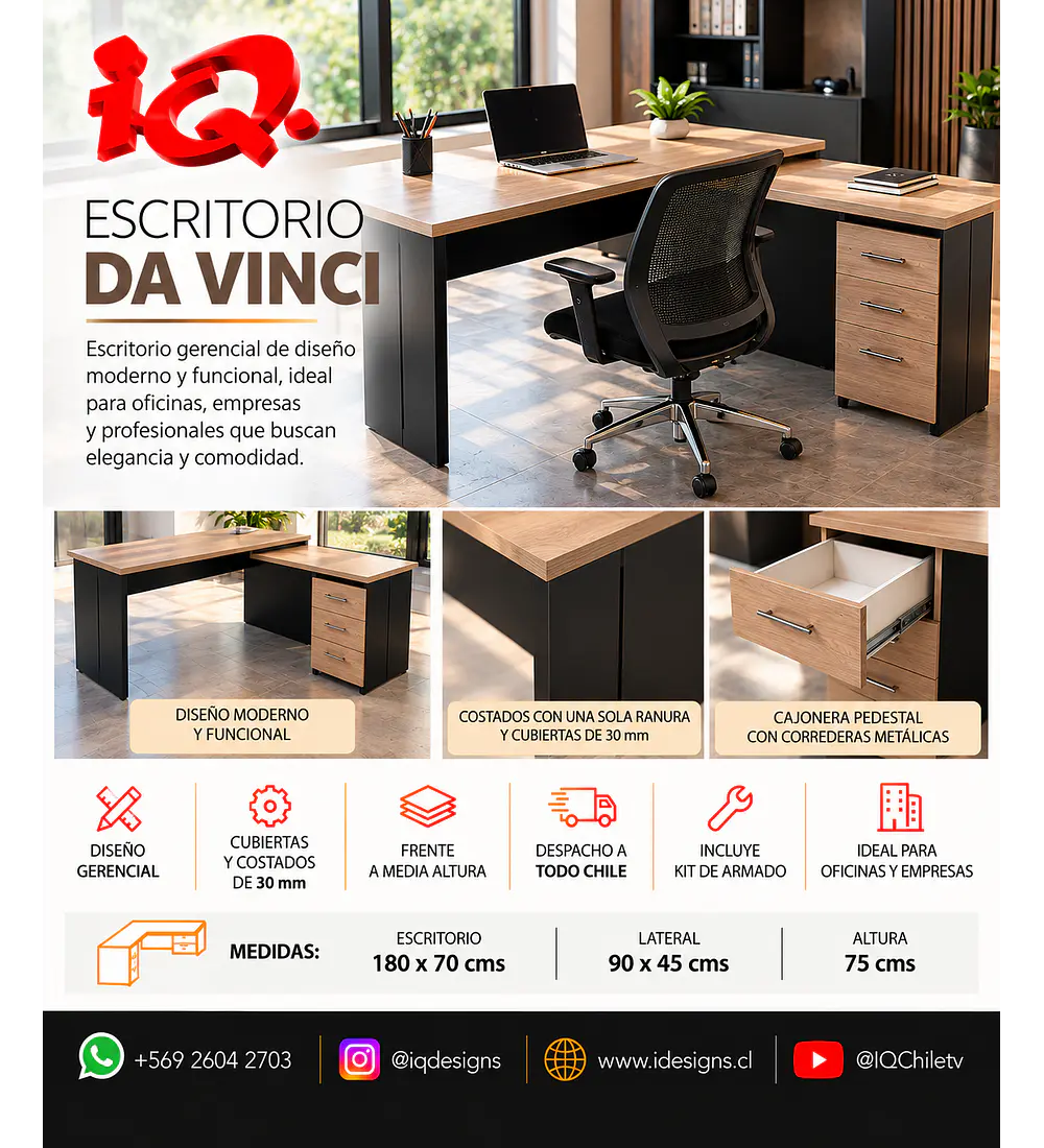 Escritorio Da Vinci en L