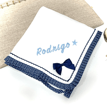 Fralda Azul Marinho Folho + Laço Personalizada