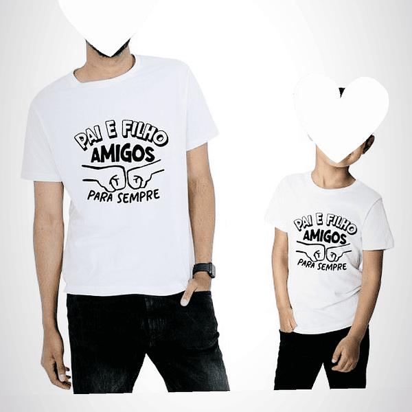 T-shirts Personalizada - Pai e Filhos Amigos para Sempre
