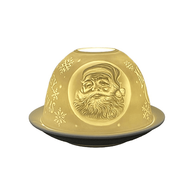 Suporte Tealight Ø 12X8 cm Merry Christmas Porcelana Biscuit . Clayre & Eef 6CE1822