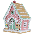 Casa Bolacha Gengibre Rosa . Candy com Luz Led 