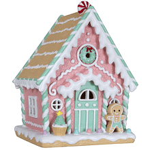 Casa Bolacha Gengibre Rosa . Candy com Luz Led 