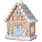 Casa Bolacha Gengibre Rosa . Candy com Luz Led 